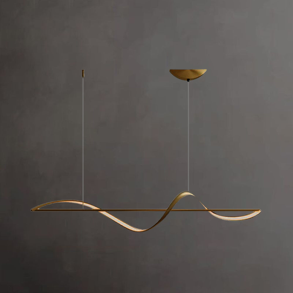 Zelin Minimalist Linear Suspension Metal/Acrylic Black/Gold Living Room