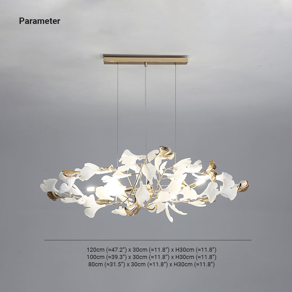 Jarn Leaf Suspension / Modern Multi Metal / Ceramic Gold / White Living Room