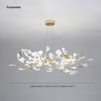 Jarn Leaf Suspension / Modern Multi Metal / Ceramic Gold / White Living Room