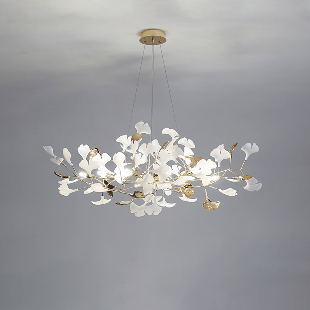 Jarn Leaf Suspension / Modern Multi Metal / Ceramic Gold / White Living Room