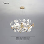 Jarn Leaf Suspension / Modern Multi Metal / Ceramic Gold / White Living Room