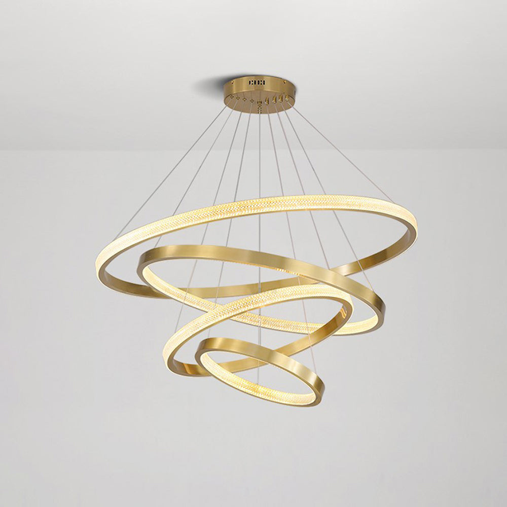 Kristy Modern Ring Metal/Acrylic LED Pendant Light, Black/Gold