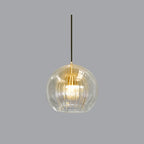 June Glass Globe Pendant Light Clear & Amber