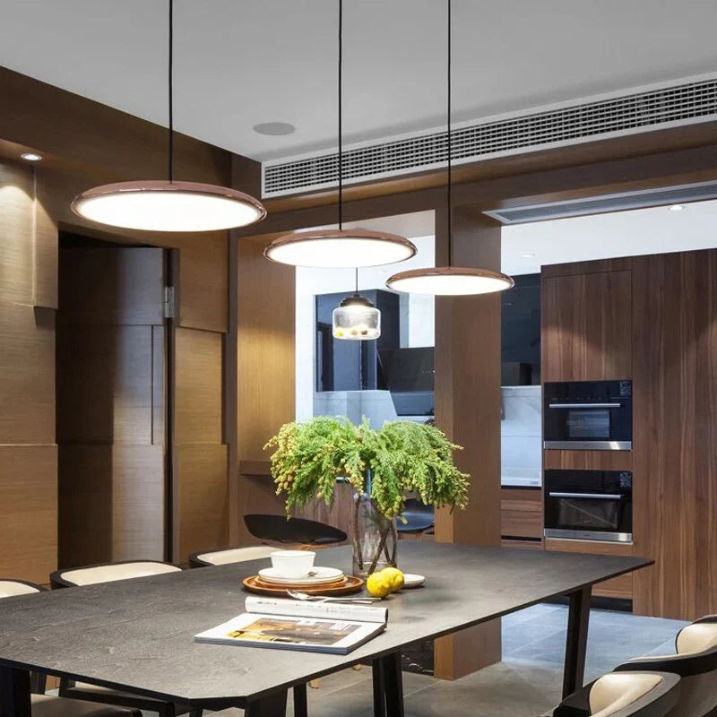 Modern LED Pendant Lamp – Ultra-Thin Shade, Designer Ceiling Lighting for Living Room or Dining Room