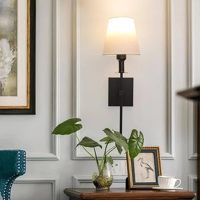 Classic Wireless Wall Sconce with Shade – Elegant Lamp for Living Room and Bedroom (Set of 2)