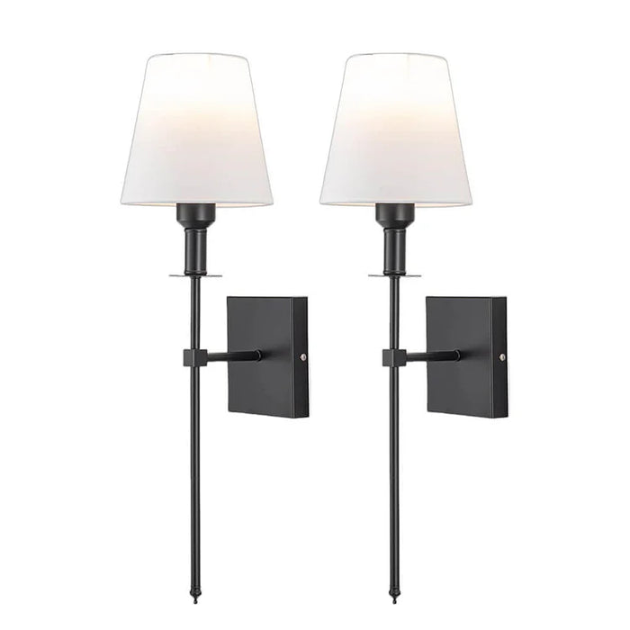 Classic Wireless Wall Sconce with Shade – Elegant Lamp for Living Room and Bedroom (Set of 2)