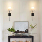 Classic Wireless Wall Sconce with Shade – Elegant Lamp for Living Room and Bedroom (Set of 2)