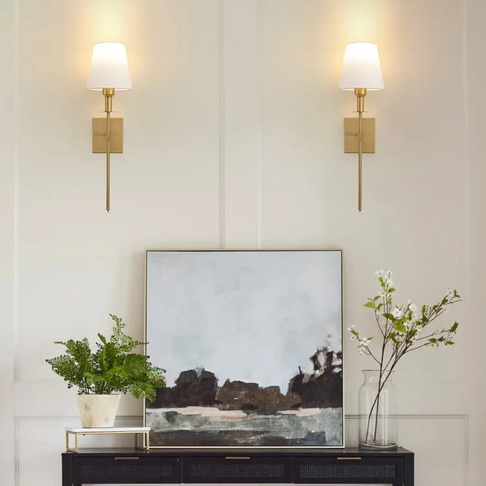 Classic Wireless Wall Sconce with Shade – Elegant Lamp for Living Room and Bedroom (Set of 2)
