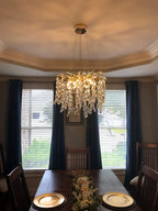 Exclusive chandelier with crystal leaves – branch effect, modern elegance