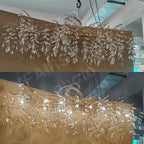 Exclusive chandelier with crystal leaves – branch effect, modern elegance