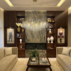 Exclusive chandelier with crystal leaves – branch effect, modern elegance