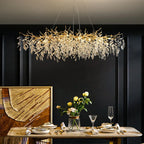 Exclusive chandelier with crystal leaves – branch effect, modern elegance