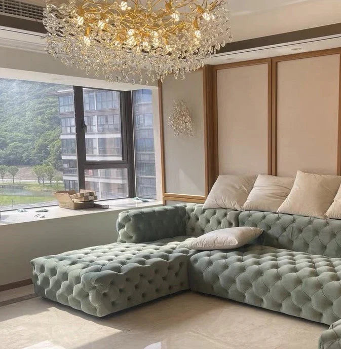 Exclusive chandelier with crystal leaves – branch effect, modern elegance