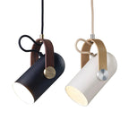 Modern pendant lamp with wooden accent and metal shade – loft style