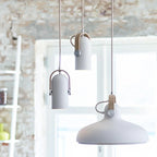 Modern pendant lamp with wooden accent and metal shade – loft style
