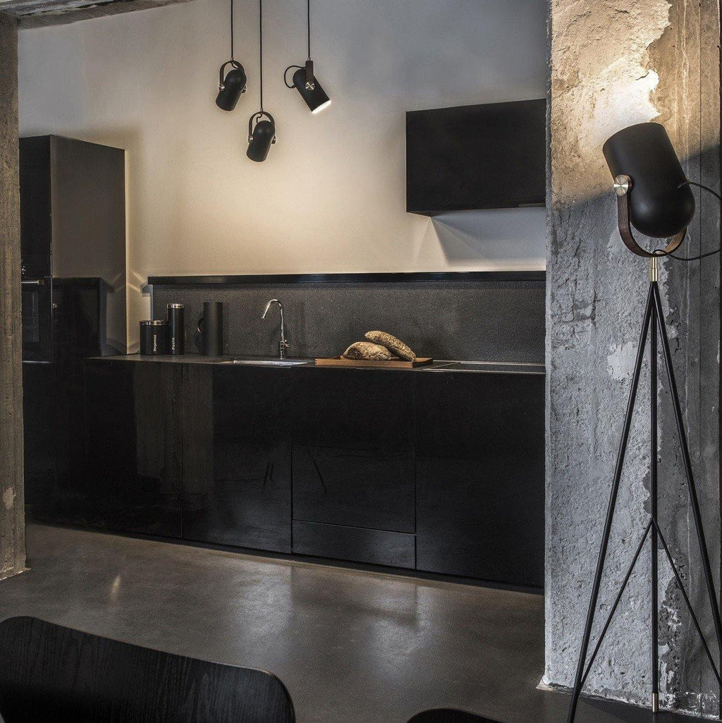 Modern pendant lamp with wooden accent and metal shade – loft style