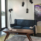 Modern pendant lamp with wooden accent and metal shade – loft style