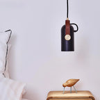 Modern pendant lamp with wooden accent and metal shade – loft style