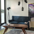 Modern pendant lamp with wooden accent and metal shade – loft style