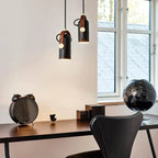 Modern pendant lamp with wooden accent and metal shade – loft style