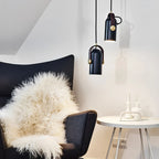 Modern pendant lamp with wooden accent and metal shade – loft style