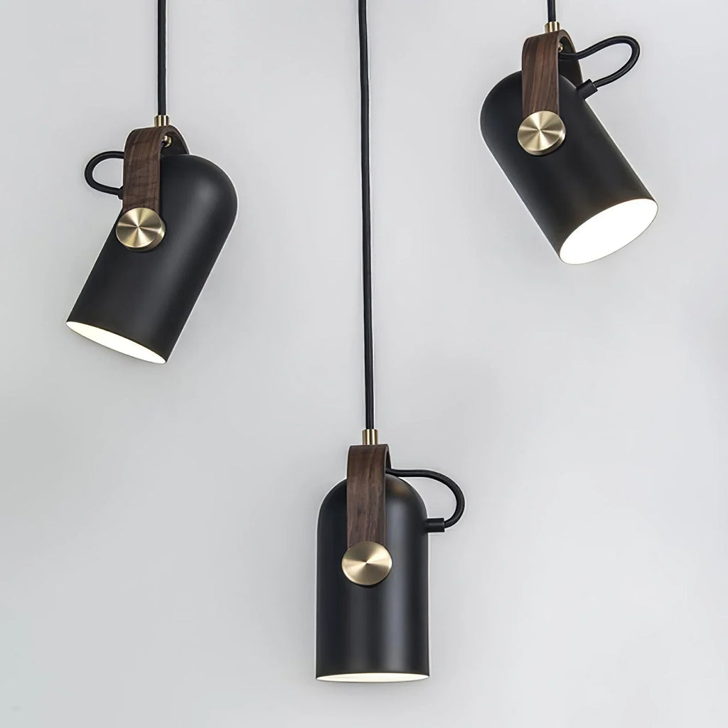 Modern pendant lamp with wooden accent and metal shade – loft style