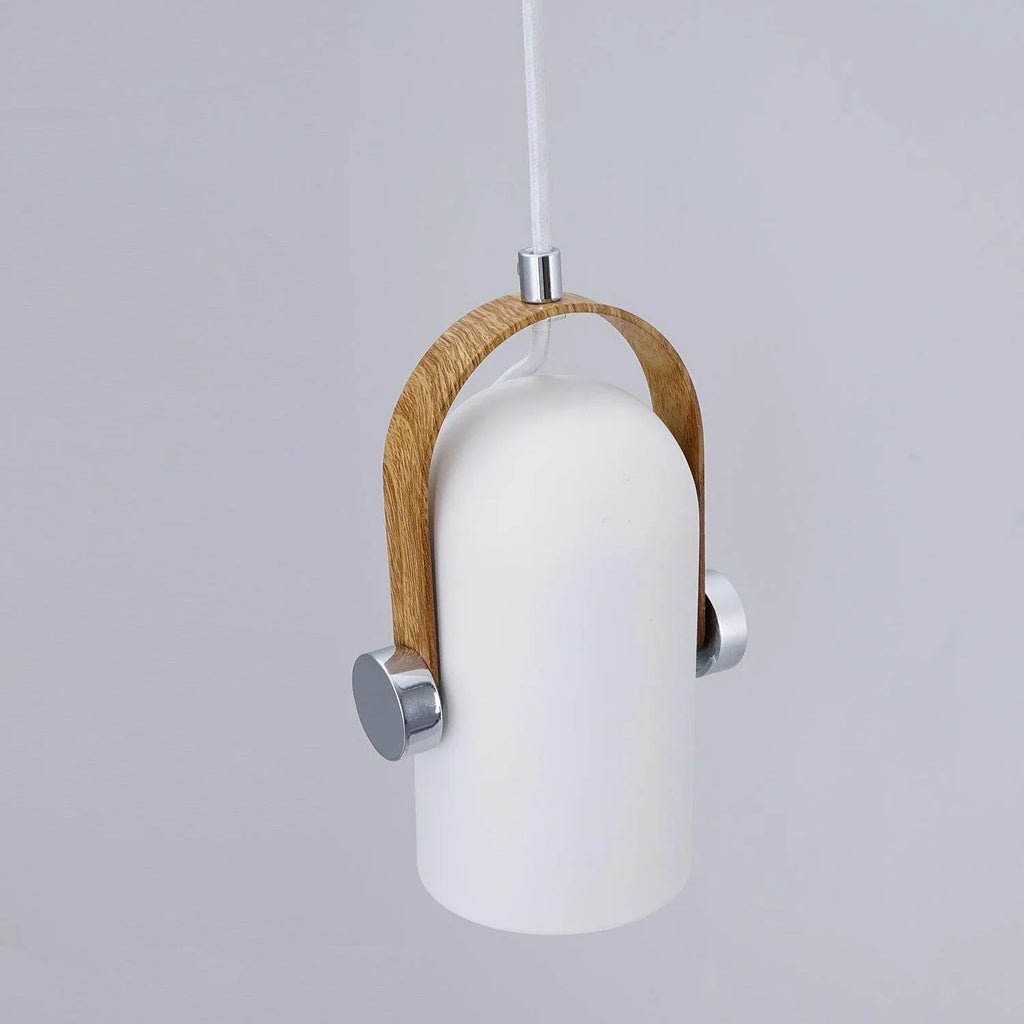 Modern pendant lamp with wooden accent and metal shade – loft style