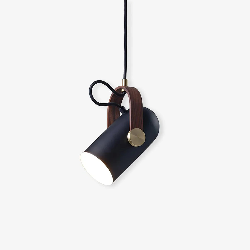 Modern pendant lamp with wooden accent and metal shade – loft style