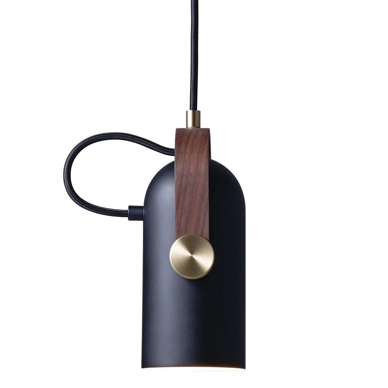 Modern pendant lamp with wooden accent and metal shade – loft style