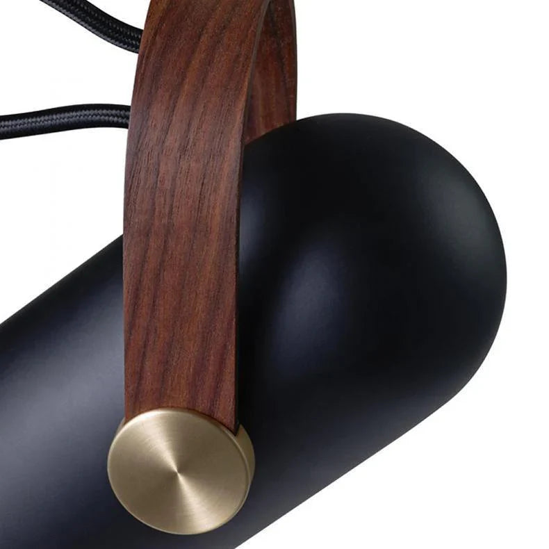 Modern pendant lamp with wooden accent and metal shade – loft style