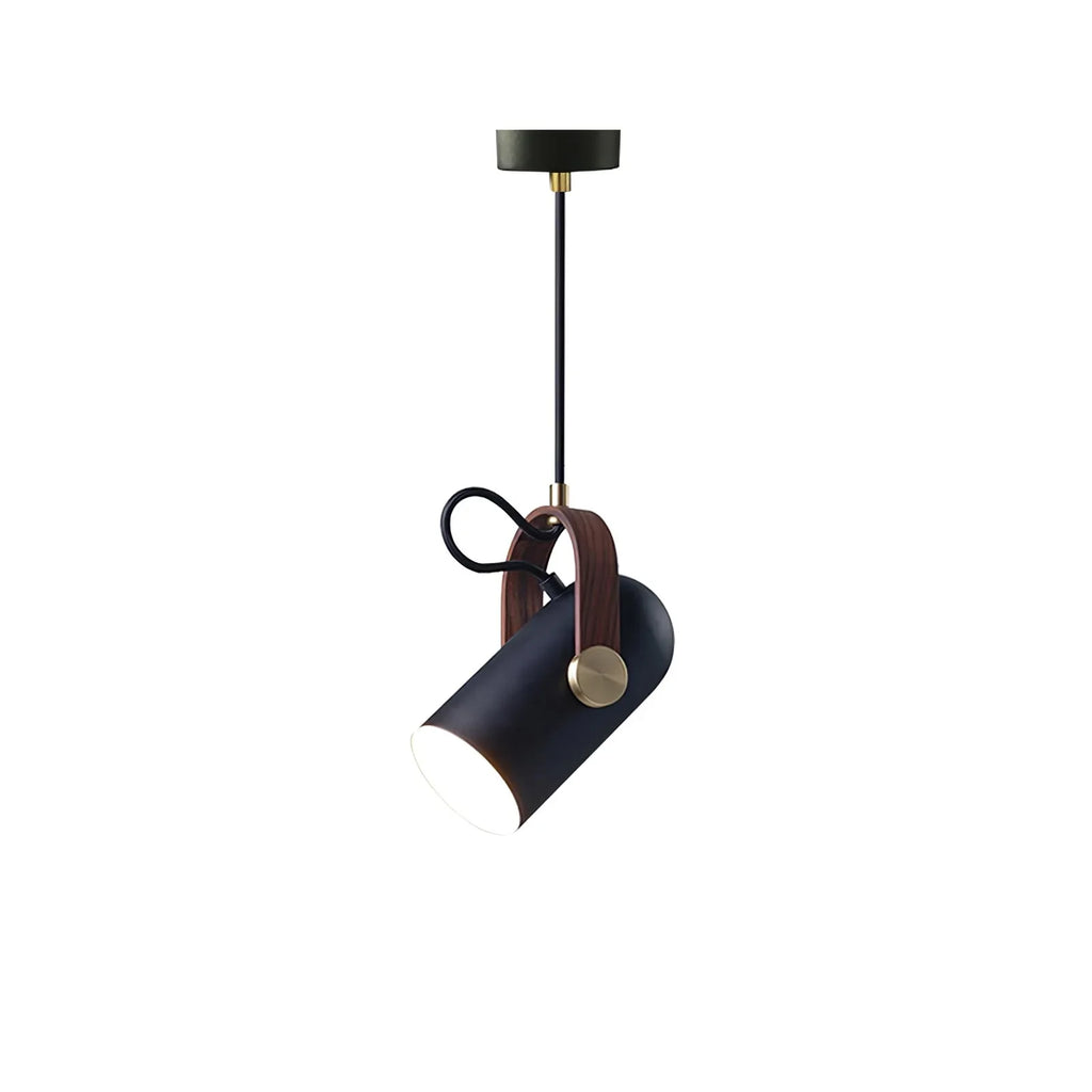 Modern pendant lamp with wooden accent and metal shade – loft style
