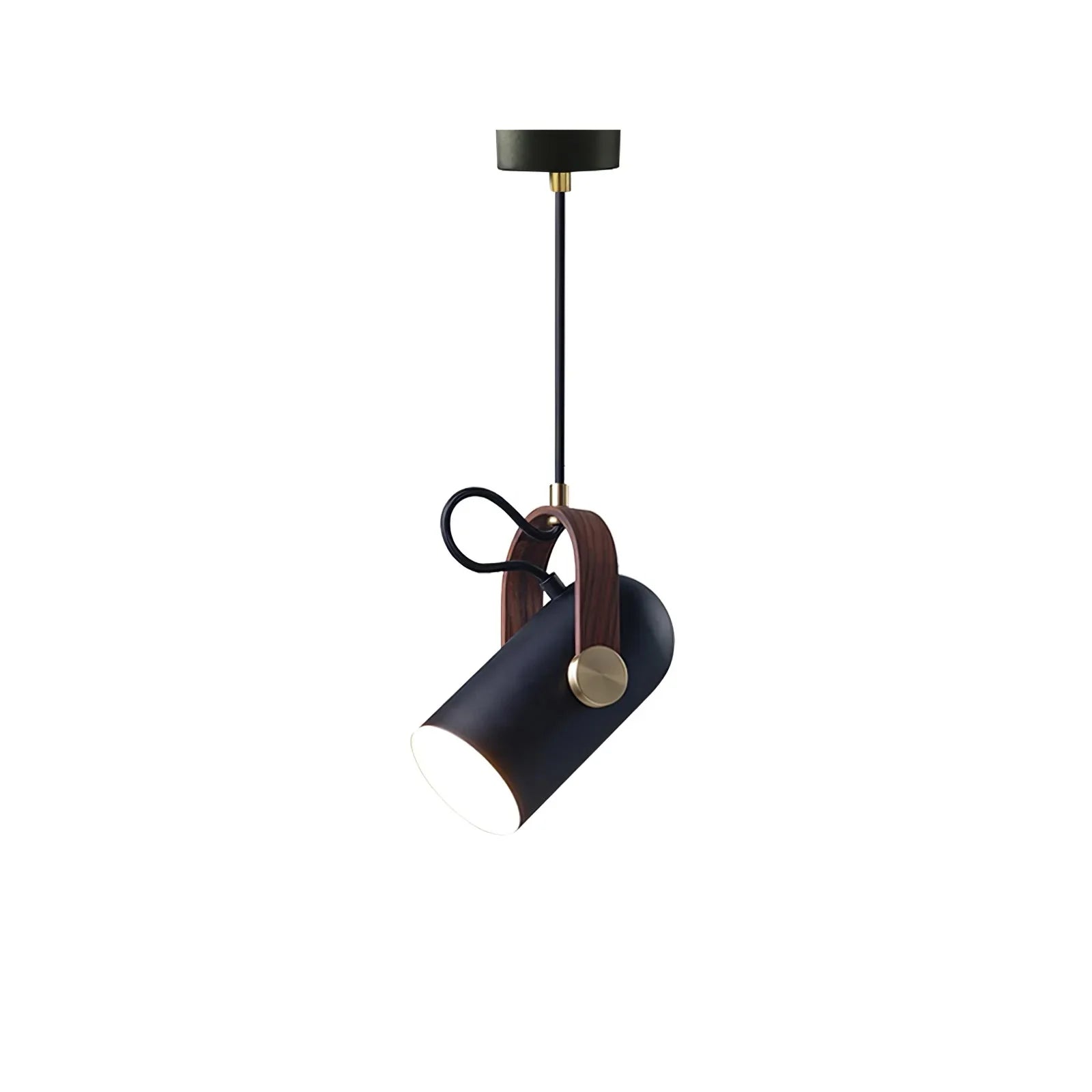 Modern pendant lamp with wooden accent and metal shade – loft style