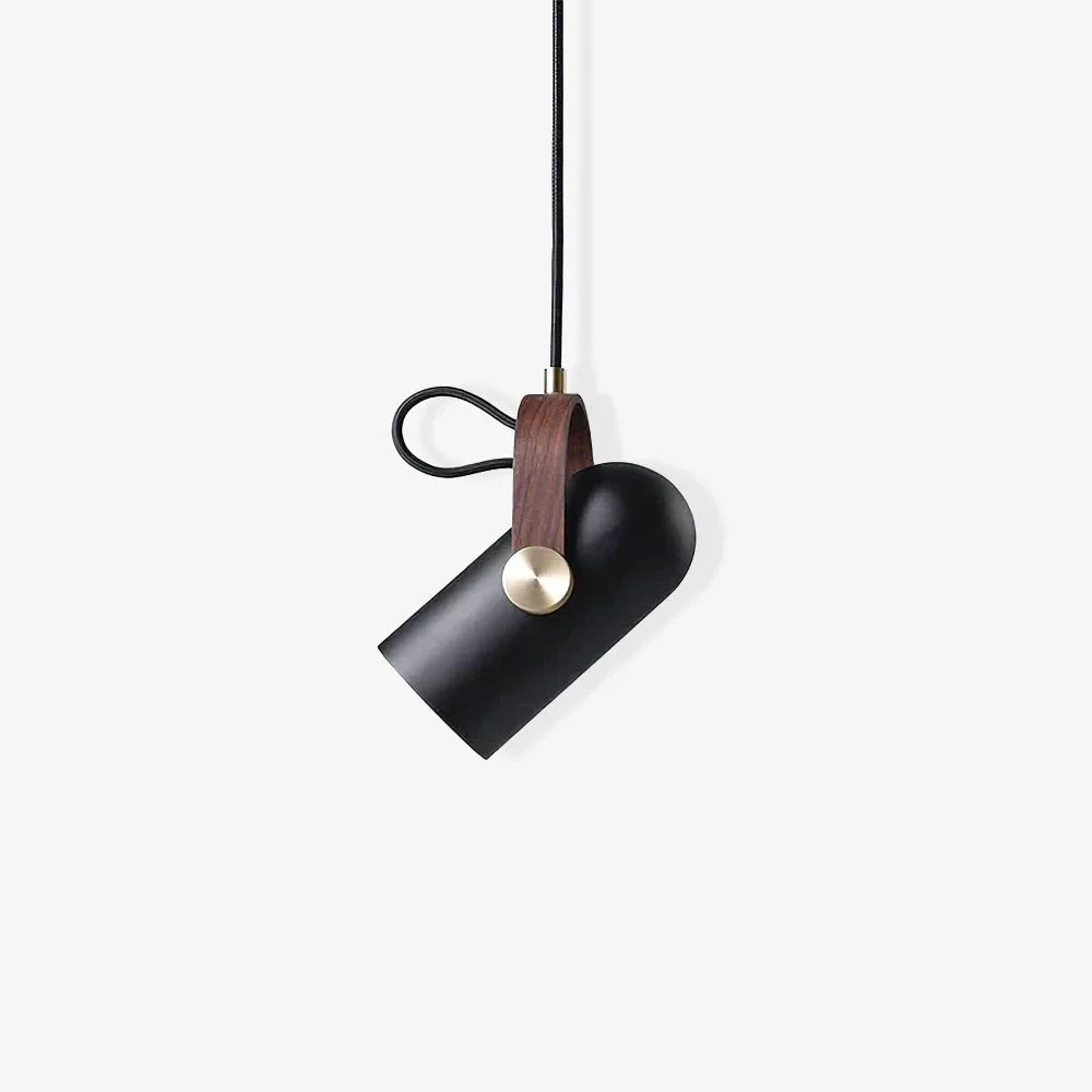 Modern pendant lamp with wooden accent and metal shade – loft style