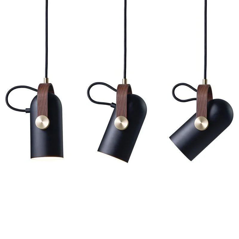 Modern pendant lamp with wooden accent and metal shade – loft style