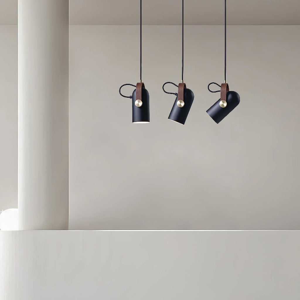 Modern pendant lamp with wooden accent and metal shade – loft style