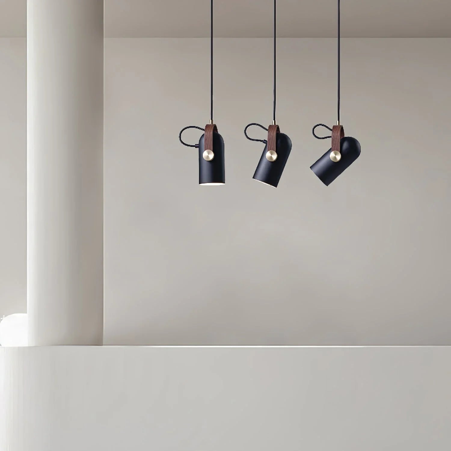 Modern pendant lamp with wooden accent and metal shade – loft style
