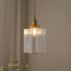 Vintage glass hanging lamps with brass finish