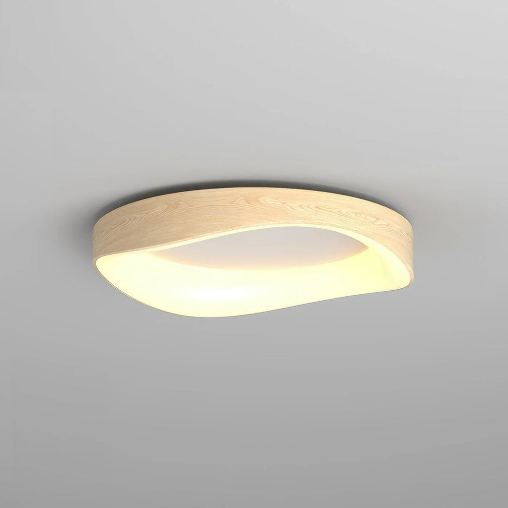 Scandinavian LED Ceiling Lamp – Modern Surface-Mounted Lamp with Wood Effect