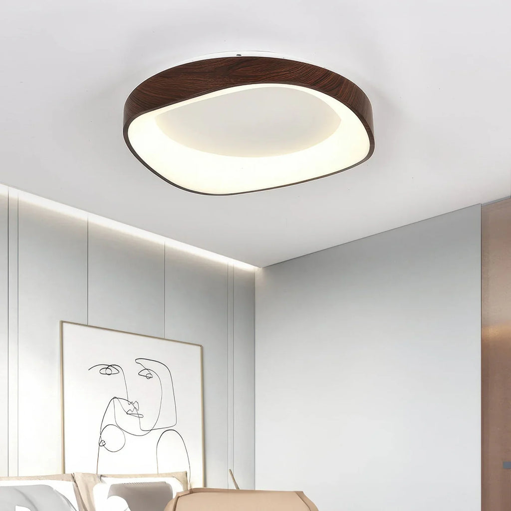 Scandinavian LED Ceiling Lamp – Modern Surface-Mounted Lamp with Wood Effect