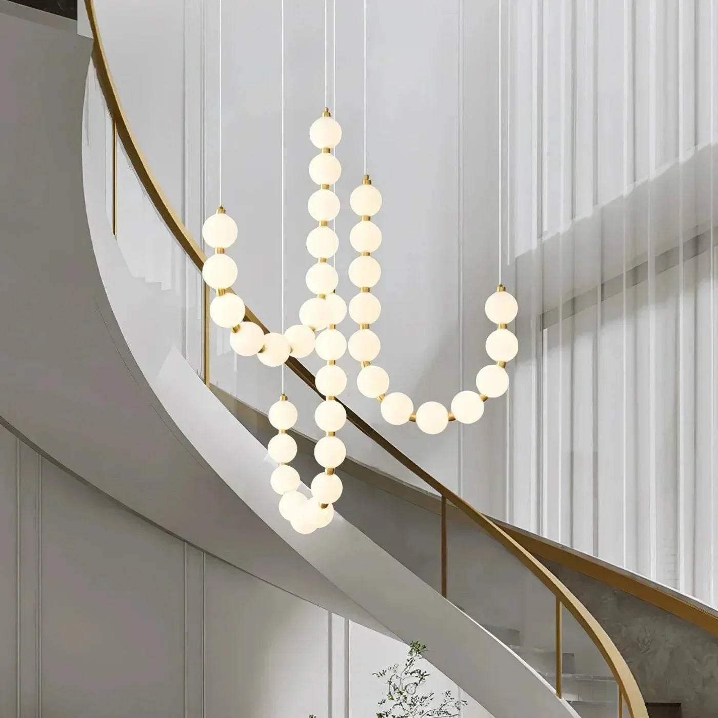 Modern LED pendant lamp – stunning necklace design with light spheres