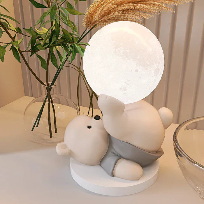 Decorative LED Night Lamp Bear with Sphere – Adorable Table Lamp for Children's Room