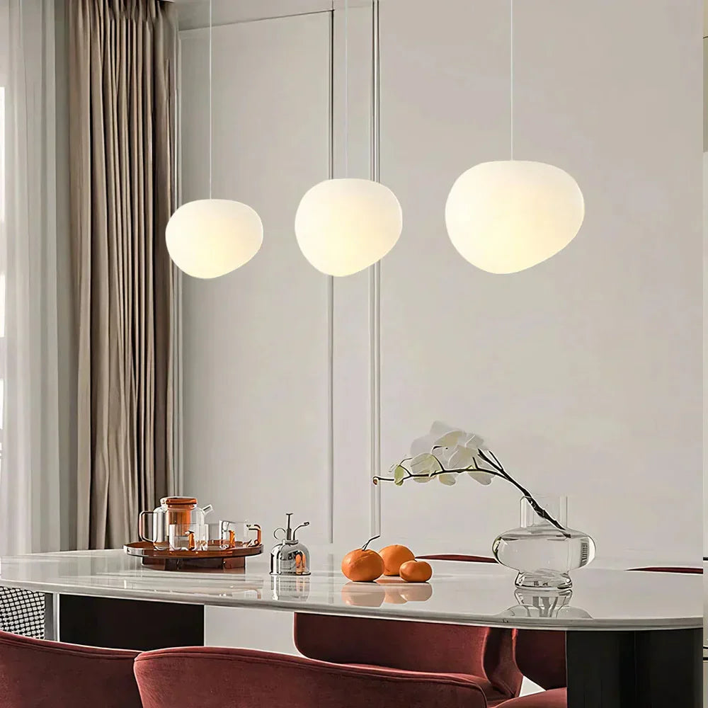 Modern pendant lamp with an organic round shape – minimalist design