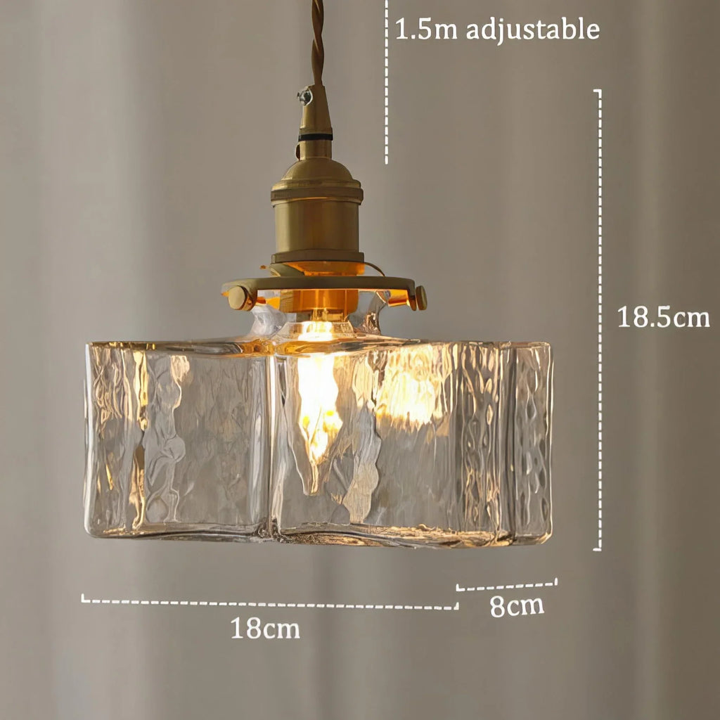 Vintage glass hanging lamps with brass finish