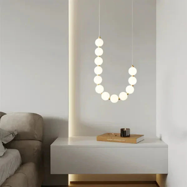 Modern LED pendant lamp – stunning necklace design with light spheres