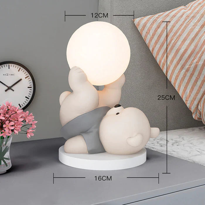 Decorative LED Night Lamp Bear with Sphere – Adorable Table Lamp for Children's Room