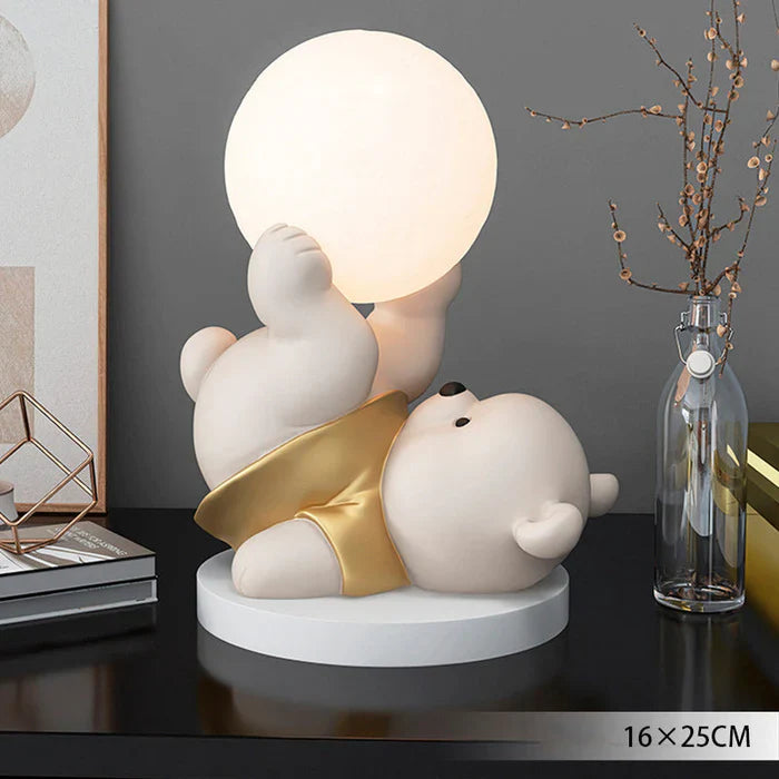 Decorative LED Night Lamp Bear with Sphere – Adorable Table Lamp for Children's Room