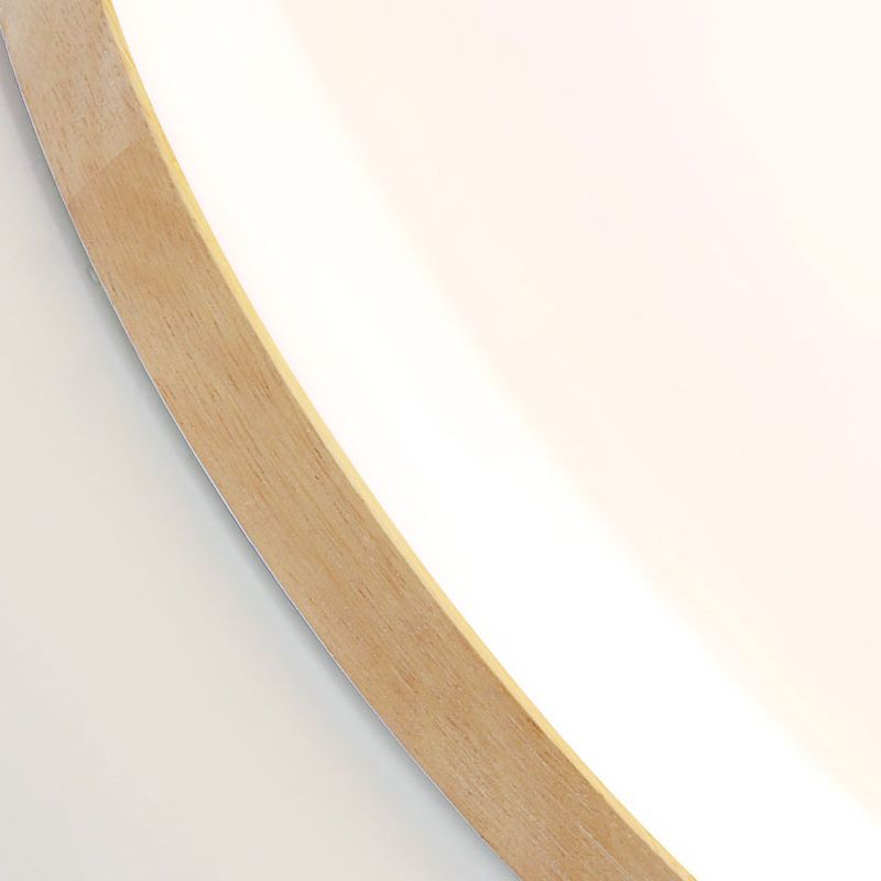 Muto Ceiling Light Wooden Bowl, White, Modern LED Living Room/Bedroom