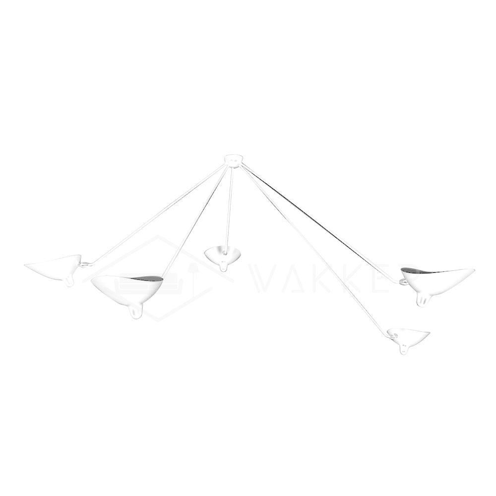 Solara Three-Arm Black Sculptural Ceiling Light