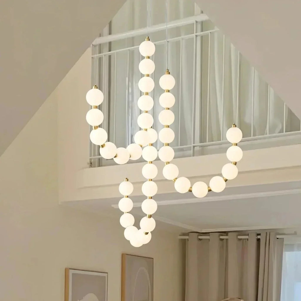 Modern LED pendant lamp – stunning necklace design with light spheres
