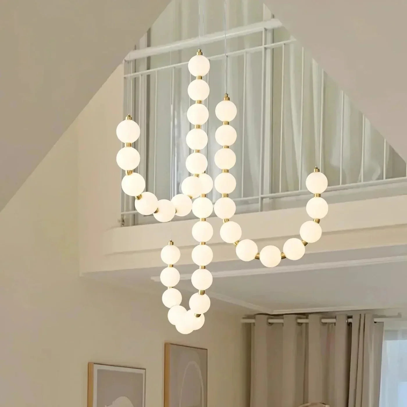 Modern LED pendant lamp – stunning necklace design with light spheres